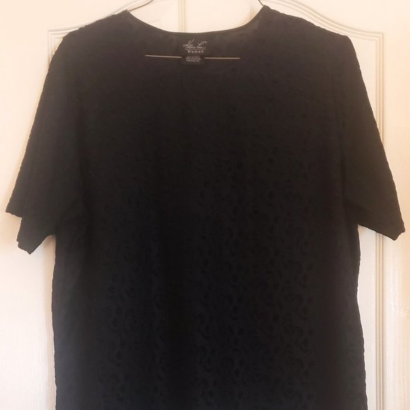 KATHY LEE WOMAN TOP/BLOUSE BLACK 18/20W - Picture 2 of 8